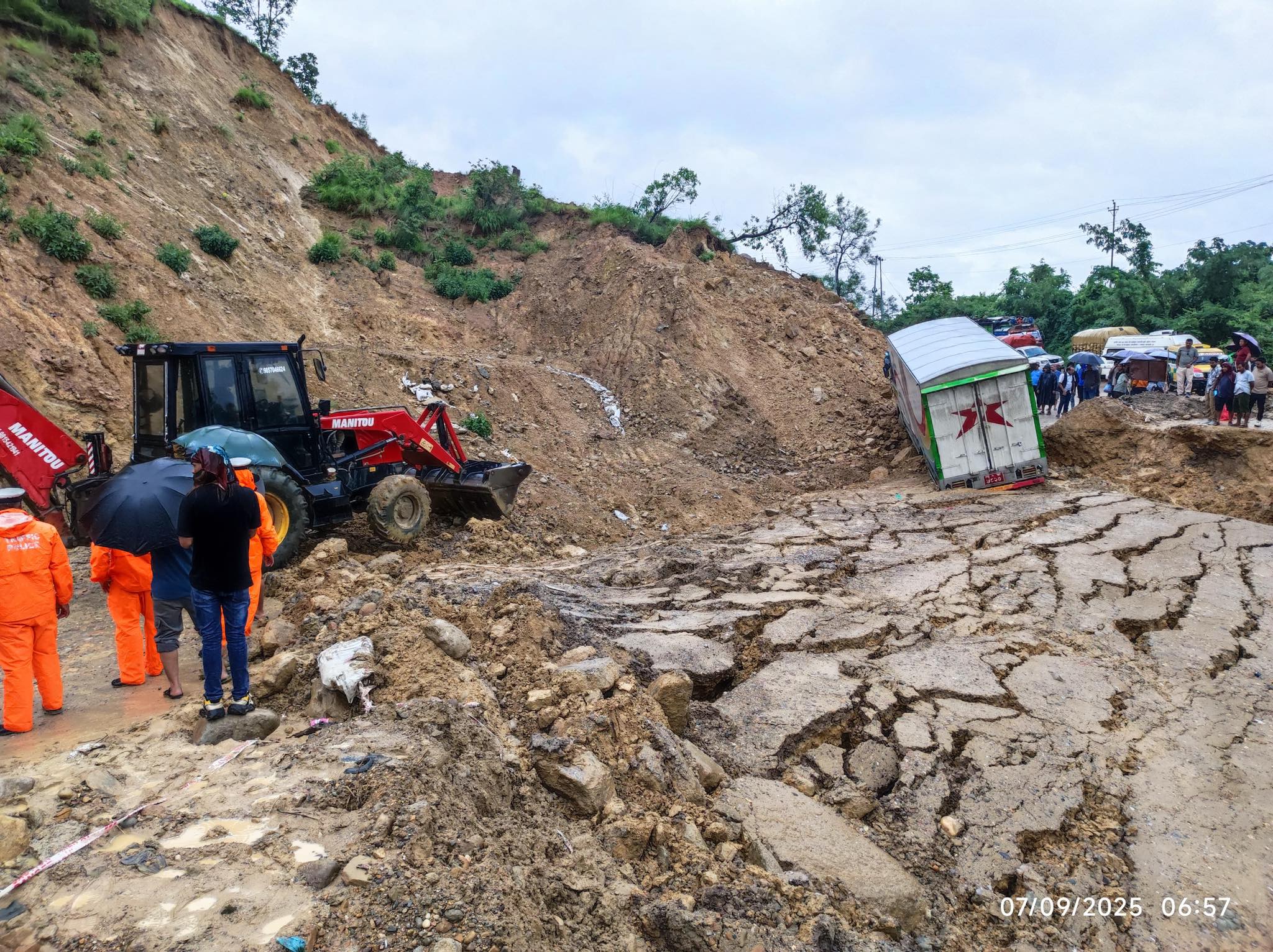 Landslides Completely Block Major Highways in Nepal